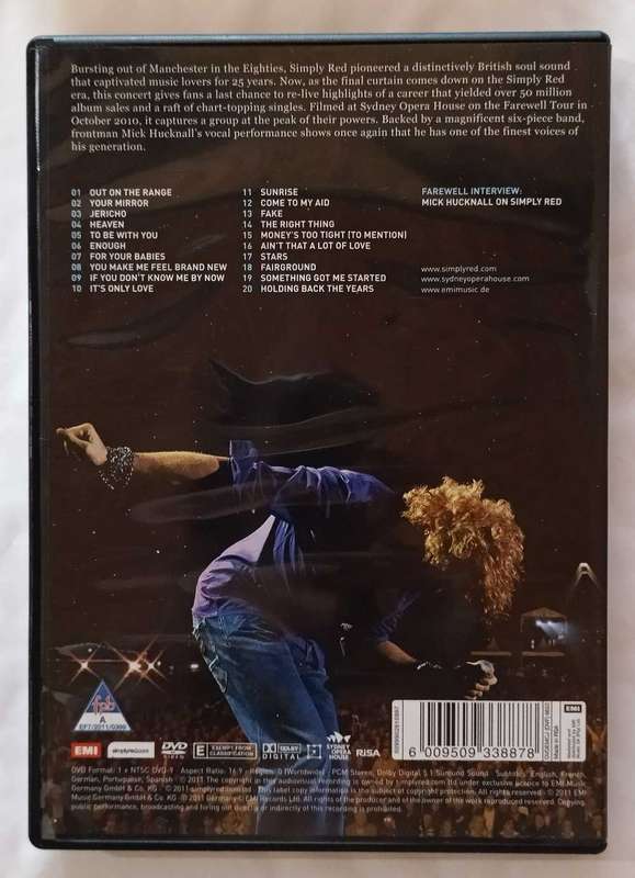 Simply Red Farewell - Live in concert at Sydney Opera House DVD