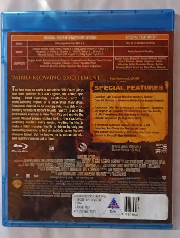 I am Legend on Blu-ray (Will Smith)