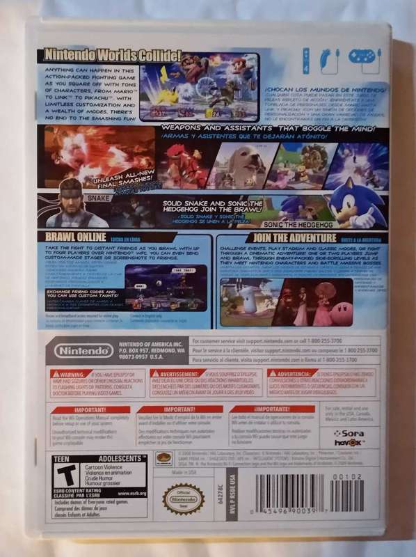 Super Smash Bros Brawl for Wii (CIB, NTSC)