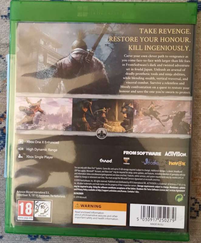 Sekiro Shadows Die Twice Xbox one