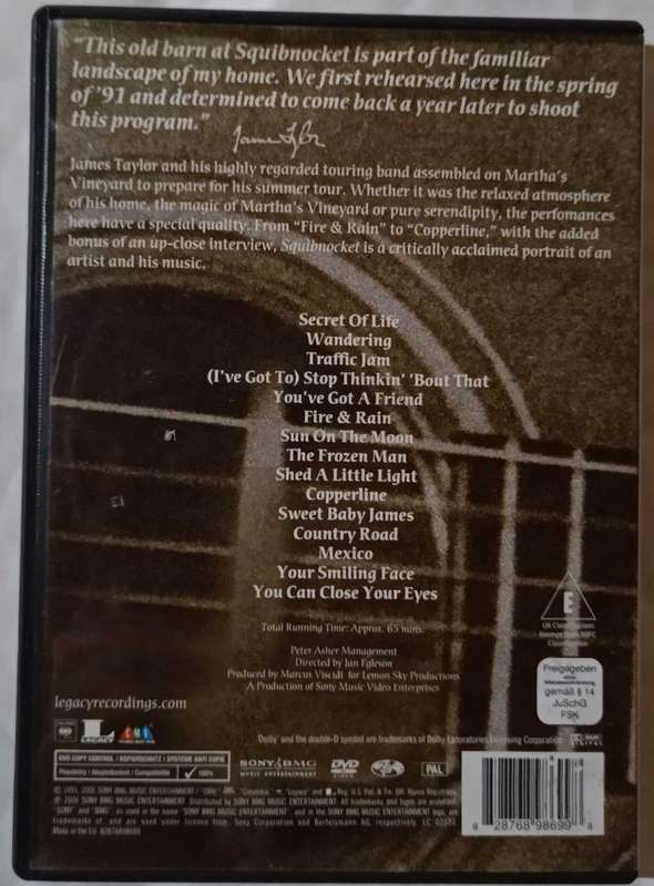 James Taylor Squibnocket DVD