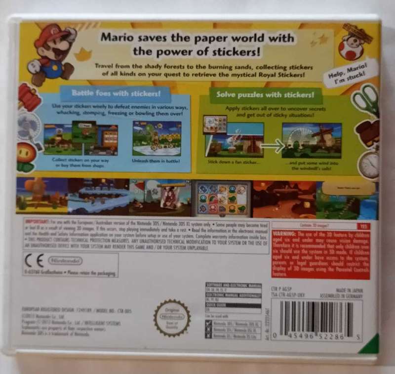 Paper Mario Sticker Star for Nintendo 3DS (EUR, CIB)
