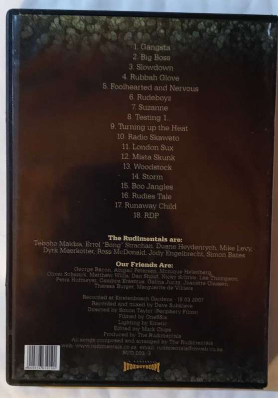 The Rudimentals Live at Kirstenbosch DVD + CD