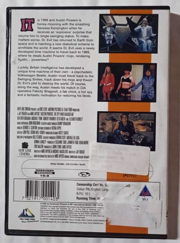 Austin Powers The Spy Who shagged Me DVD
