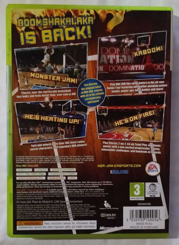 NBA Jam for Xbox 360 (PAL, CIB, Mint)