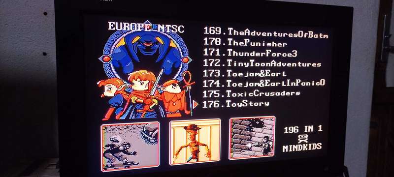 Sega Mega Drive or Genesis 196 in 1 Multicart