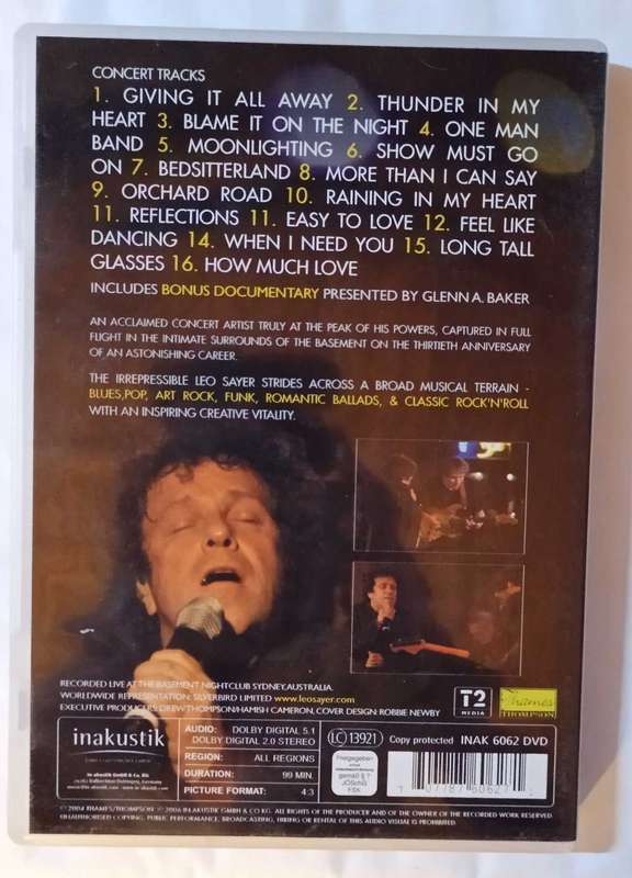 Leo Sayer Live at the Basement - One Night in Sydney DVD