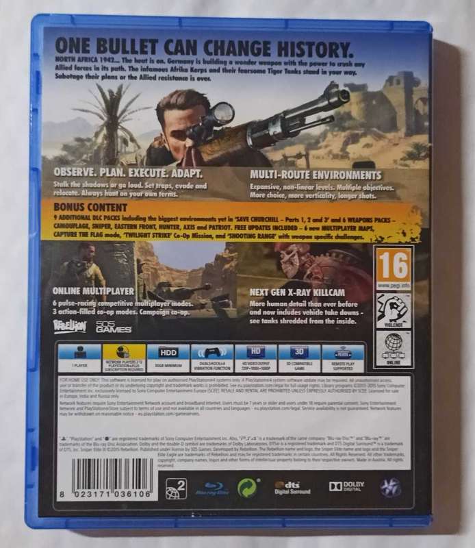 Sniper Elite 3 Ultimate Edition for Ps4 (CIB)