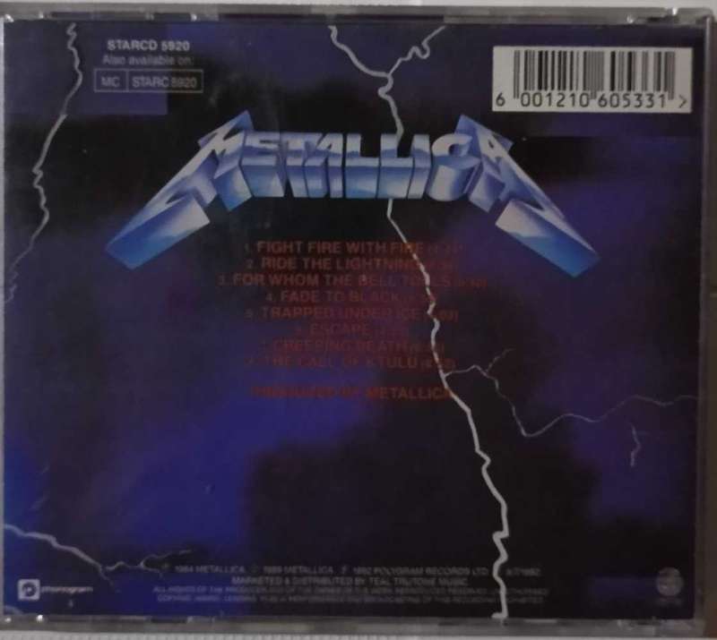 Metallica Ride the Lightning CD
