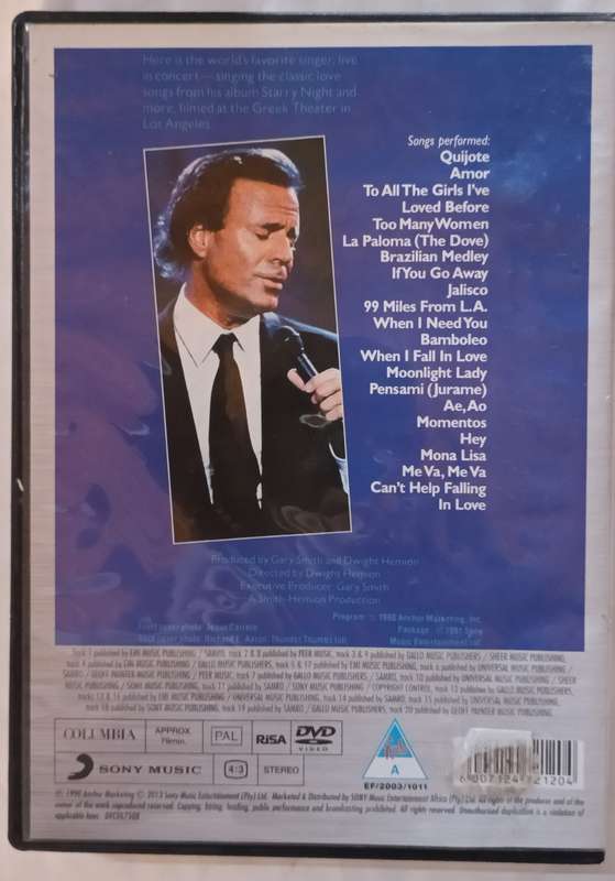 Julio Iglesias Starry Night DVD