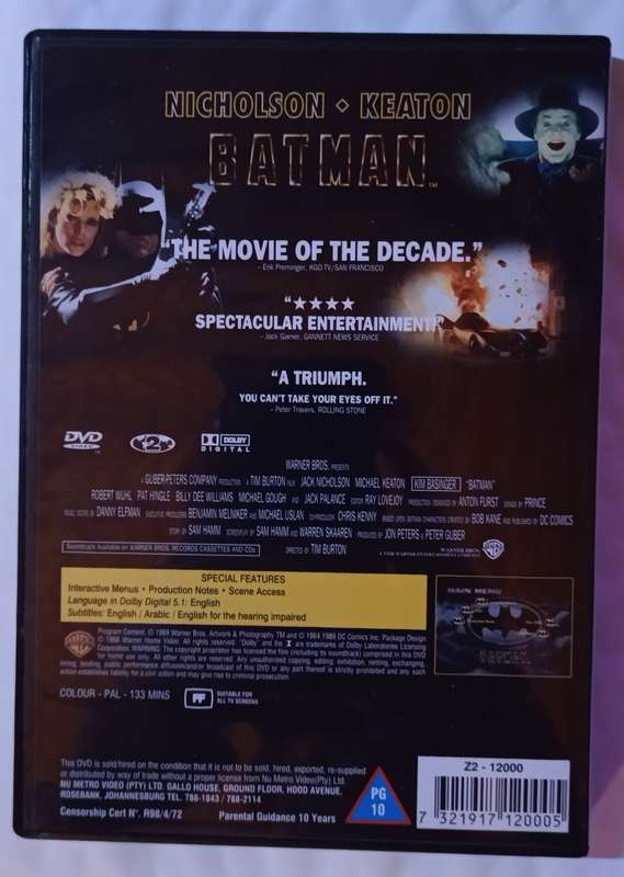 Batman (1989) on DVD