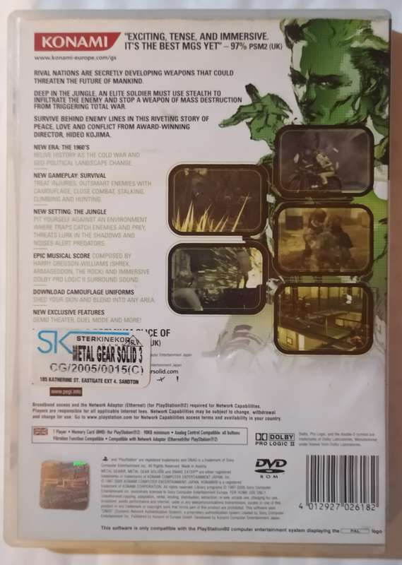 Metal Gear Solid 3 Snake Eater for PlayStation 2 PAL CIB