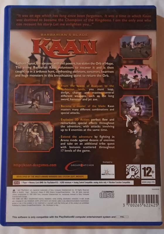 Kaan - Barbarian's Blade for Ps2 ( PAL CIB)