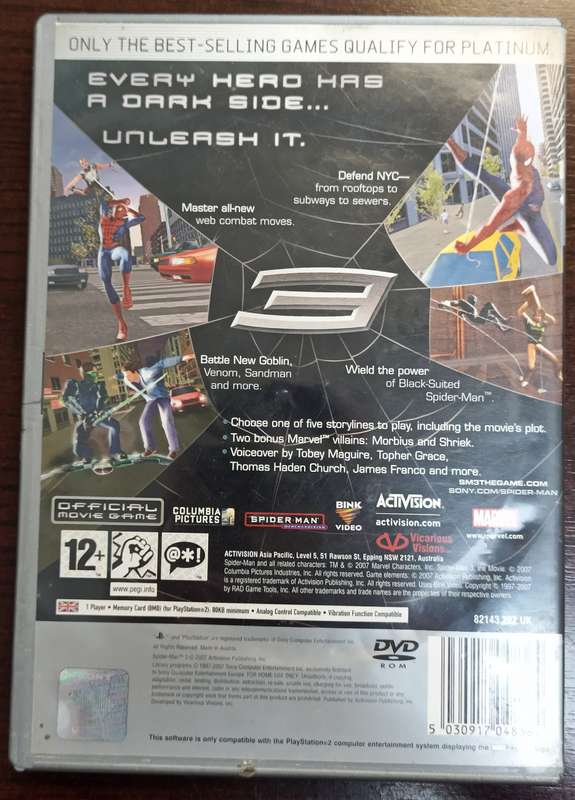 Spider-Man 3 for PS2 (PAL, CIB)