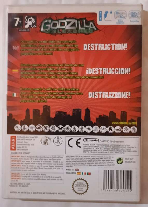 Godzilla Unleashed for Nintendo Wii (PAL, CIB)