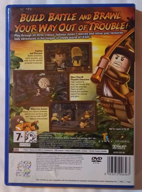 Lego Indiana Jones for PS2 (PAL & CIB)