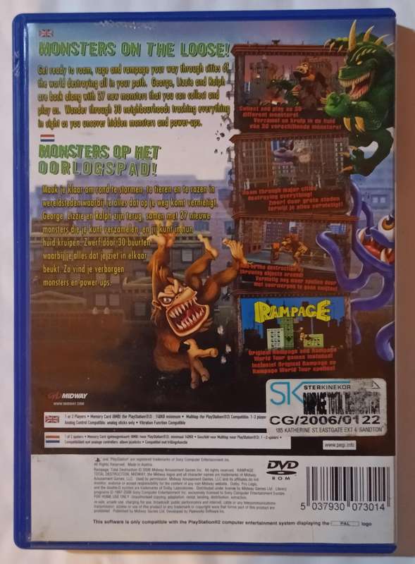Rampage Total Destruction for PS2 (PAL & CIB)