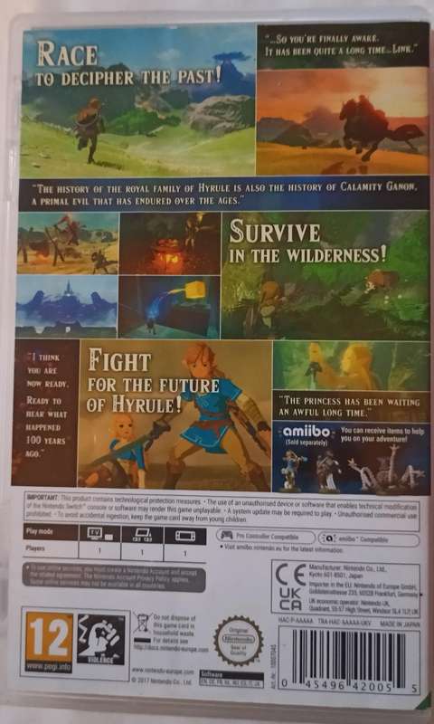 The Legend of Zelda Breath of the Wild for Nintendo Switch