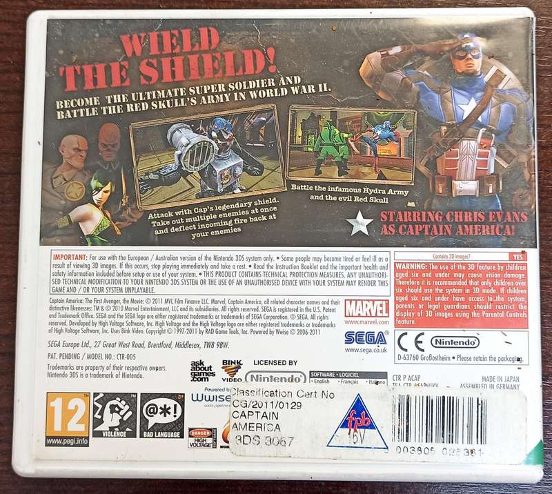 Captain America Super Soldier for 3DS (PAL, CIB)