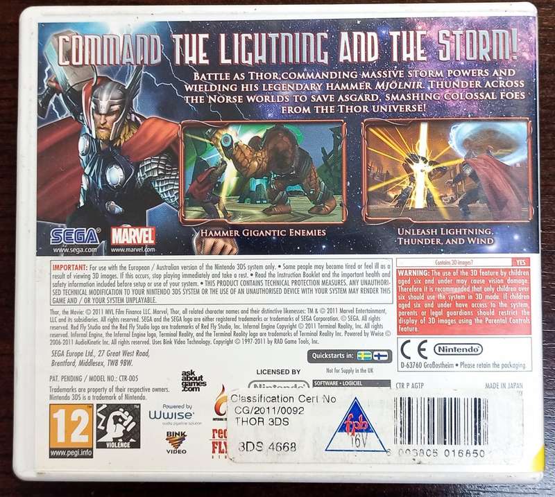 THOR God of Thunder for 3DS (PAL CIB)