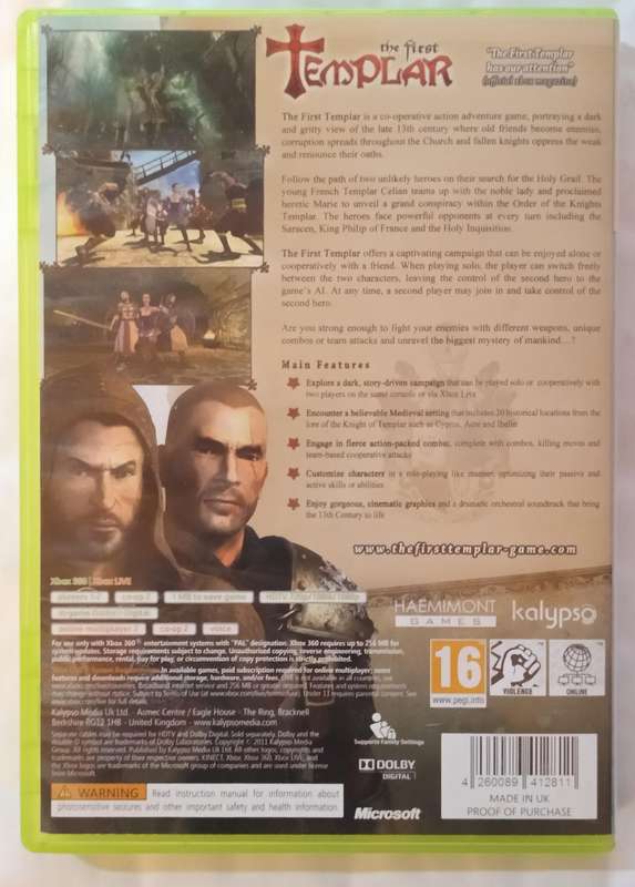 The First Templar for Xbox 360 (PAL, CIB)