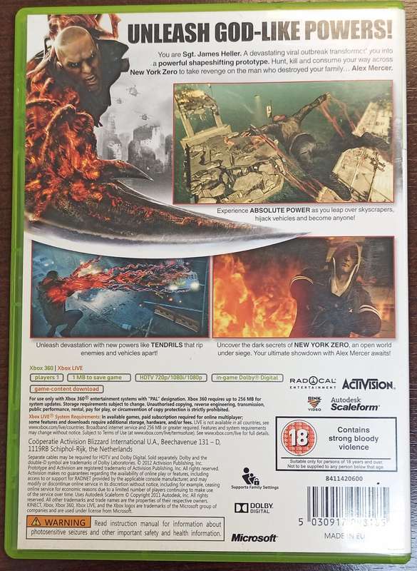 Prototype 2 for Xbox 360 (PAL, CIB)