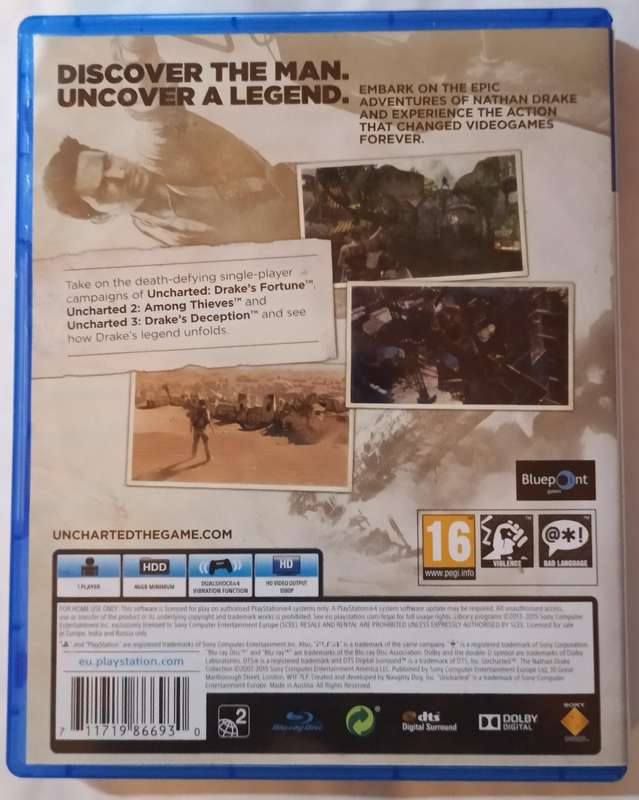 Uncharted Collection for PS4 (CIB)