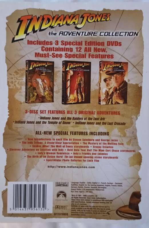 Indiana Jones the Adventure Collection on DVD