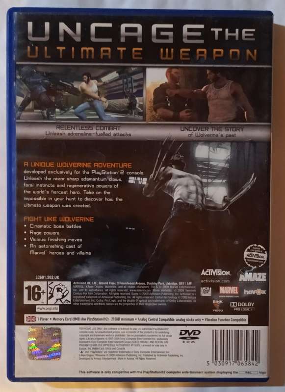 X-Men Origins Wolverine for PS2 (CIB)