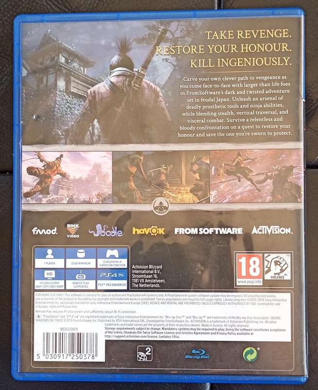 Sekiro Shadows Die Twice for Ps4