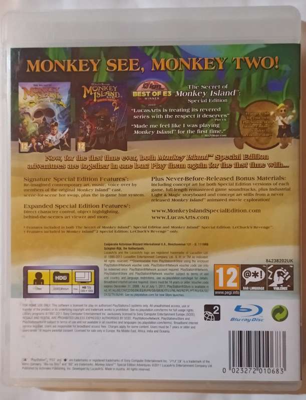 Monkey Island Collection Special Edition for Ps3 (CIB)