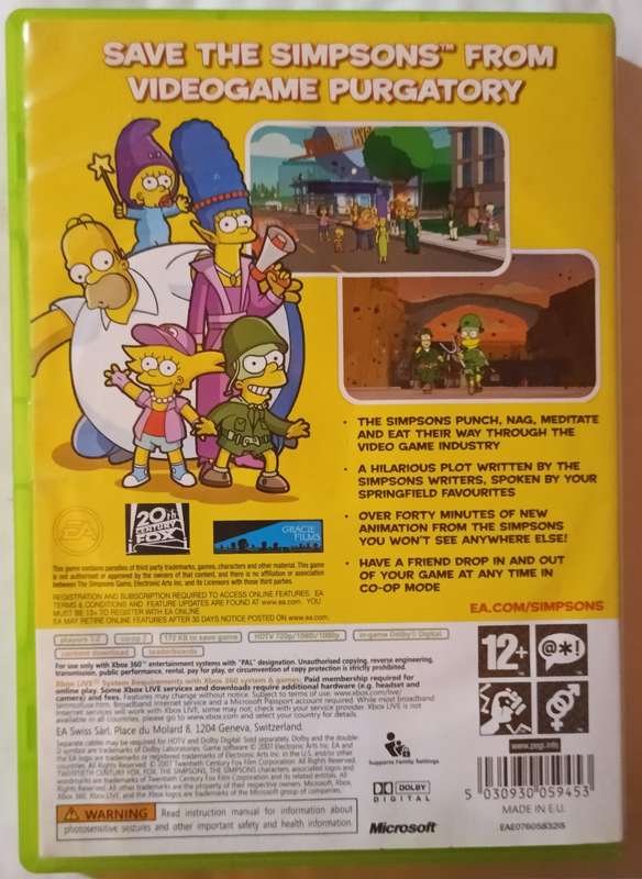 The Simpsons Game for Xbox 360 (PAL, CIB)