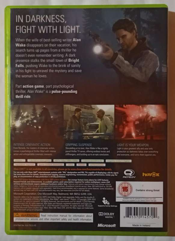 Alan Wake for Xbox 360 (PAL, CIB)