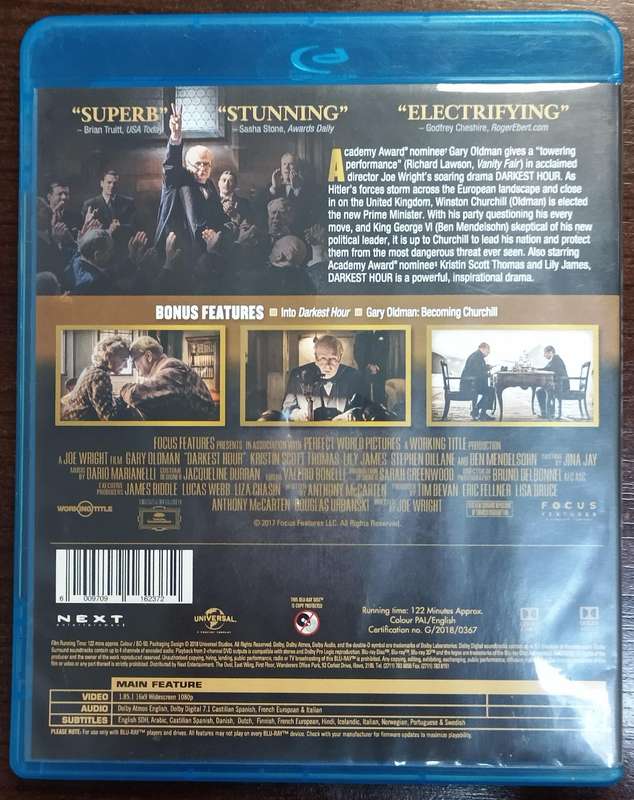 Darkest Hour (Gary Oldman) Blu-ray