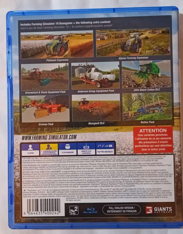 Farming Simulator 19 for Ps4 (CIB)