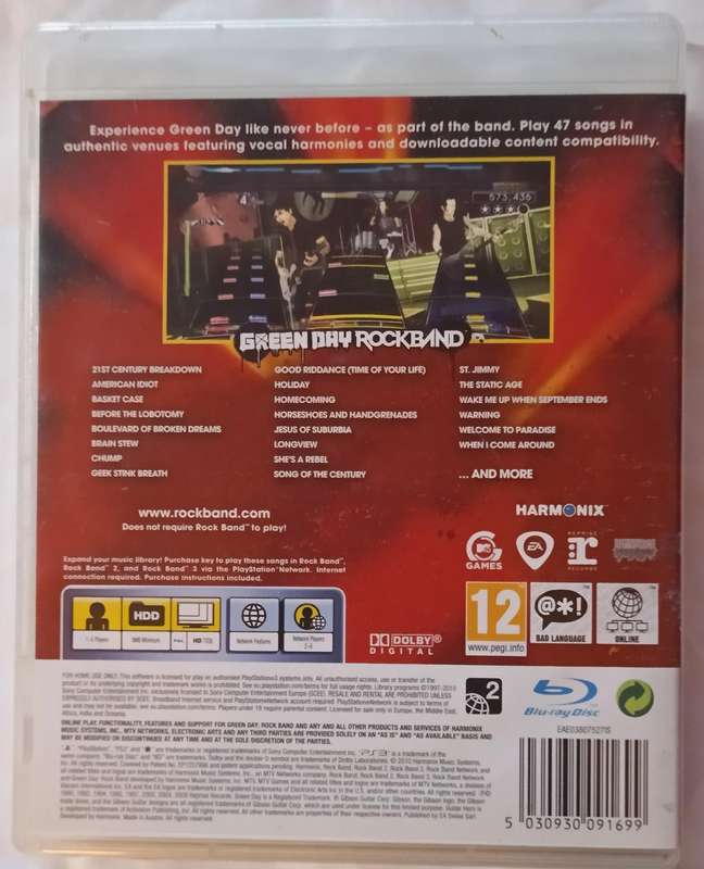 Green Day Rockband for PS3 (CIB)