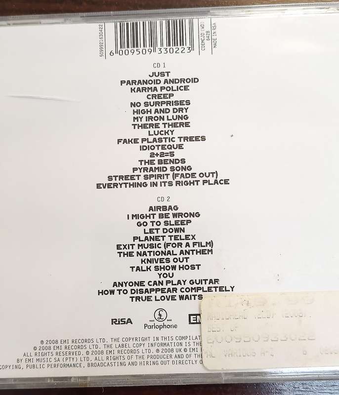 Radiohead The Best Of CD X 2