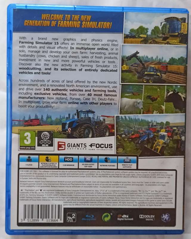 Farming Simulator 15 for PS4 (CIB)