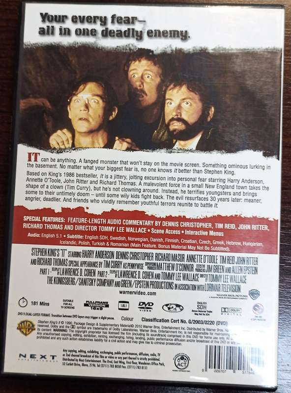 IT on DVD movie (Horror)