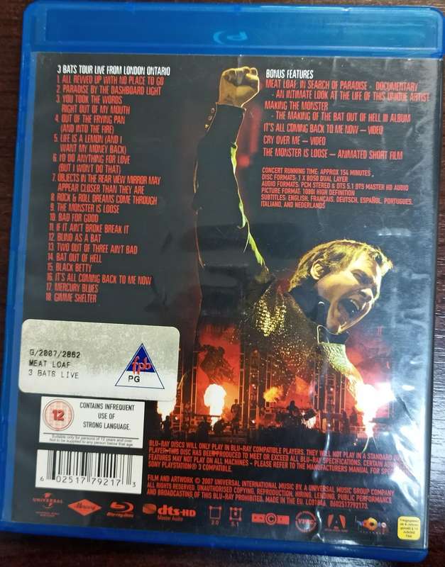 Meat Loaf 3 Bats Live on Blu-ray