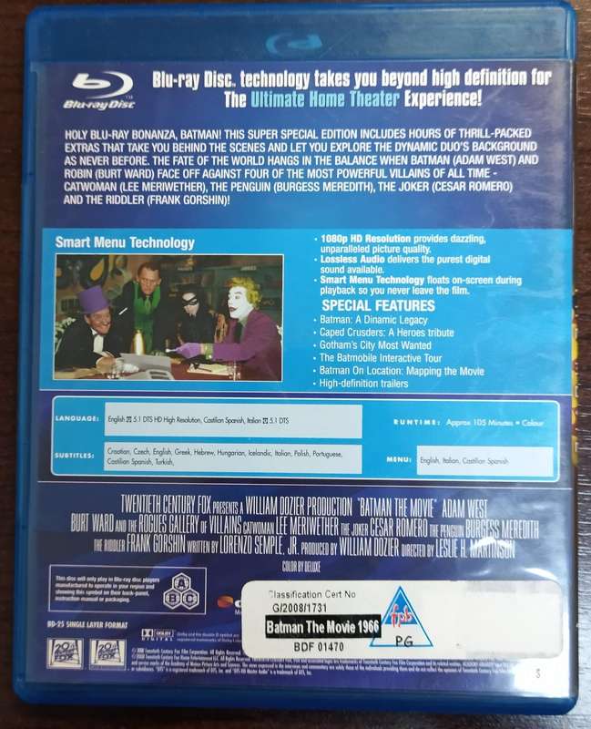 Batman the Movie on Blu-ray (Special Edition) 1966