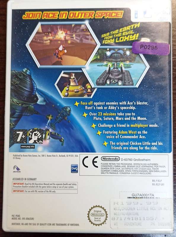 Chicken Little Ace in Action for Wii (Pal, CIB)