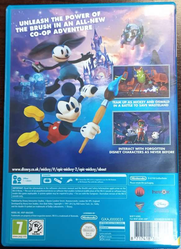 Epic Mickey 2 The Power of Two for Wii U (PAL CIB)