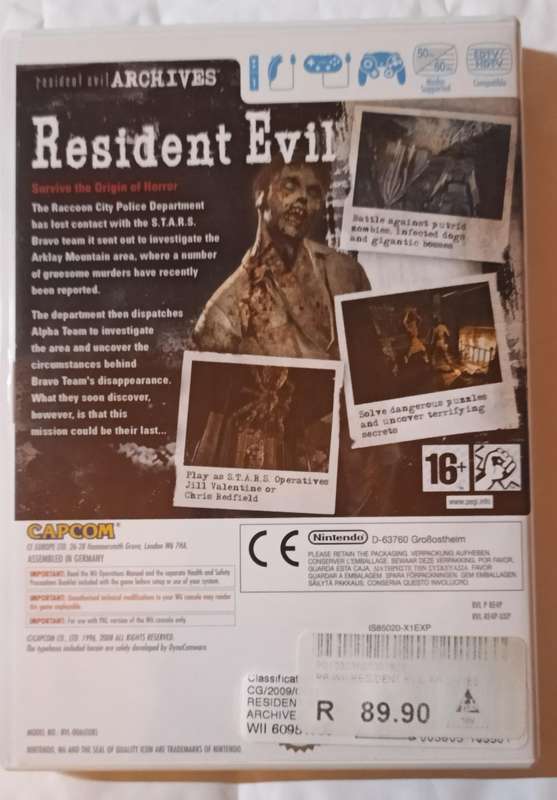 Resident Evil Archives for Wii (PAL CIB)