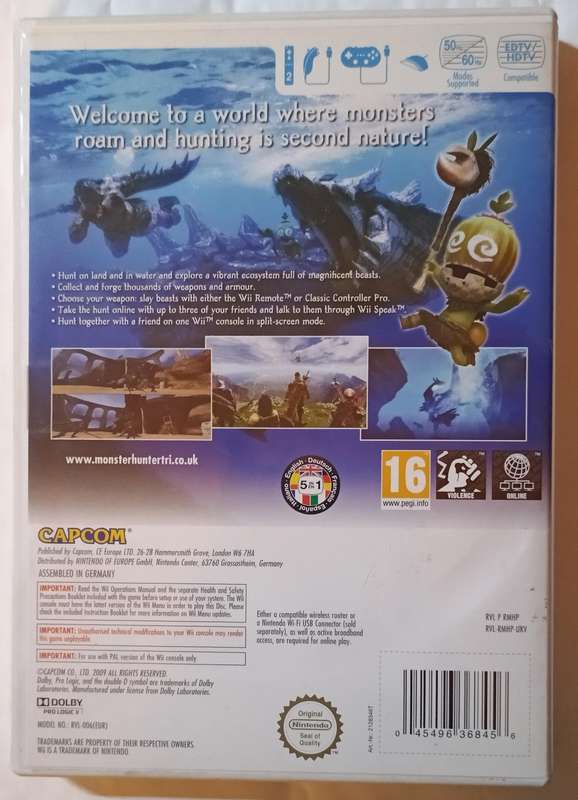 Monster Hunter 3 Tri for Nintendo Wii PAL CIB