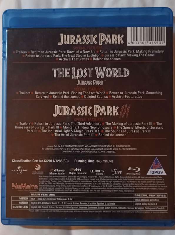 Jurassic Park trilogy on Blu-ray
