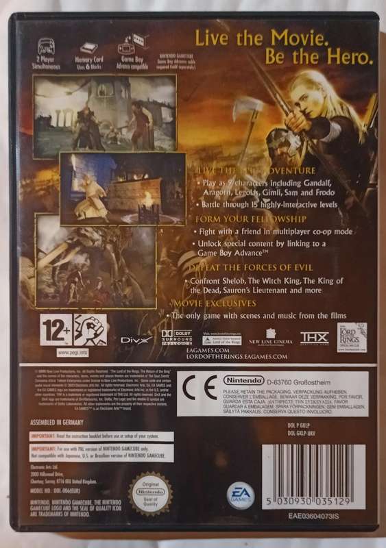 The Lord of the Rings The Return of the King for GameCube (PAL, CIB)