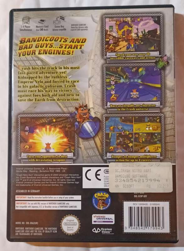 Crash Nitro Kart for the Nintendo GameCube PAL CIB