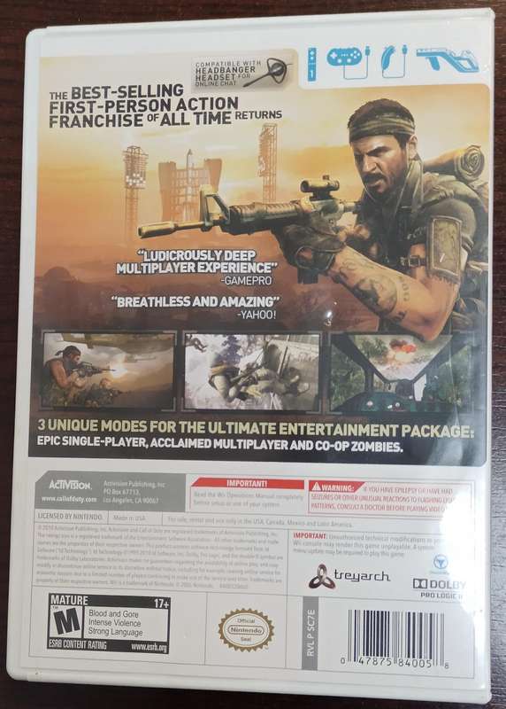 Call of Duty Black Ops for Wii NTSC CIB