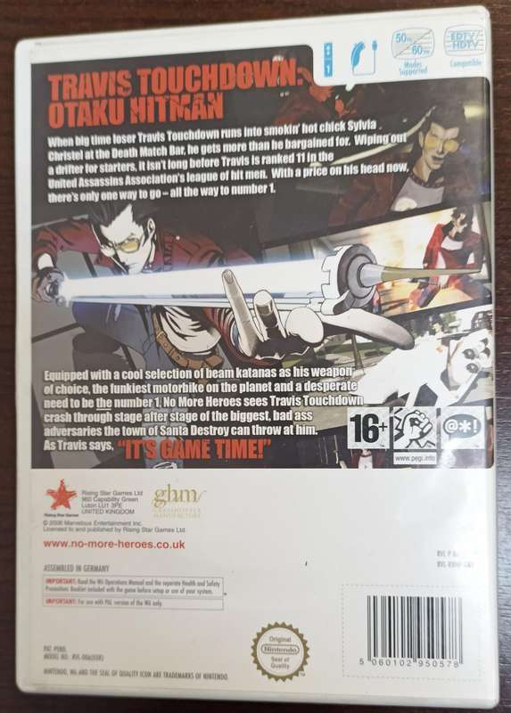 No More Heroes for the Wii PAL CIB